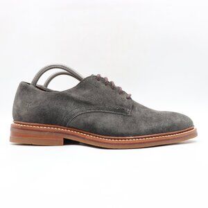 Frye Plain Toe Gray Green Suede Wingtip Oxfords Shoes Men's Size 9 D Dress Shoes